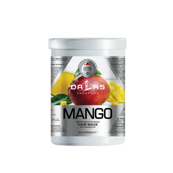 Маска зволожувальна для волосся з маслом манго,1000мл DALLAS MANGO