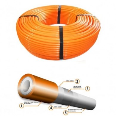 Труба д/тепл.підлоги з кисневим бар"єром  ATLA  16*2,0мм(600м) orange NEON