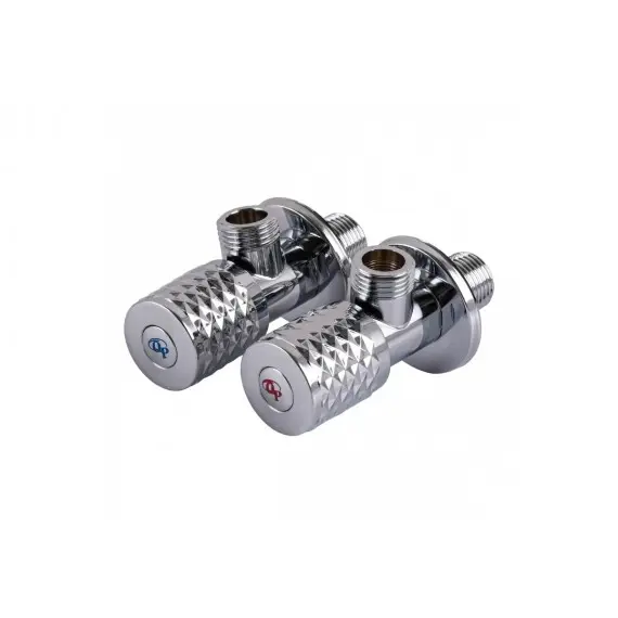 Кран приладовий кутовий 1/2  кераміка PROFESSIONAL EXCLUSIVE 1/2″X1/2″ 9999 CHROME (1уп.) комплект