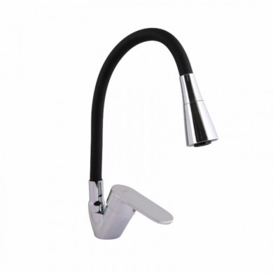 Змішувач Tani 008F3  для кухні з гнучким виливом (k40) LDTAN008F3BCR39484 Black / Chrome Lid