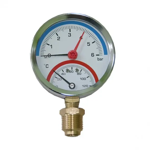 Термоманометр рад. зап. клапан 1/2 (0-10бар) Icma#258