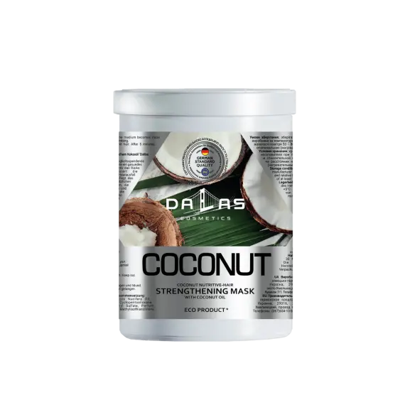 Маска зміцнююча для блиску волосся з натур.кокосовою олією 1000мл DALLAS COCONUT