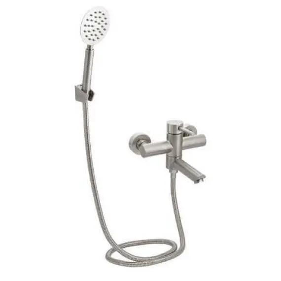 Змішувач  Aria 006, Nickel (k35) для ванна з коротким виливом Lidz