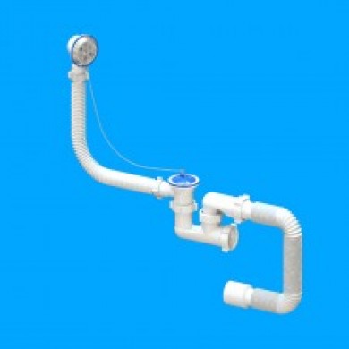 Сифон для ванни регулюючий  метал FLATSteamer  40*50