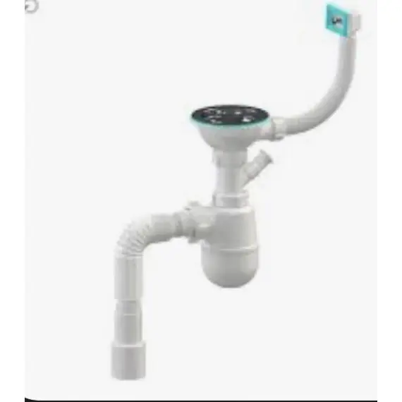 Сифон для мийки(велика горловина) з квадратним переливом(вихід 50/40мм) SoloPlast Q1151