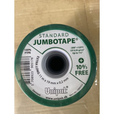 Стрічка тефлонова Unipak Jumbotape Standard (11м*19мм*0.2мм) +10%